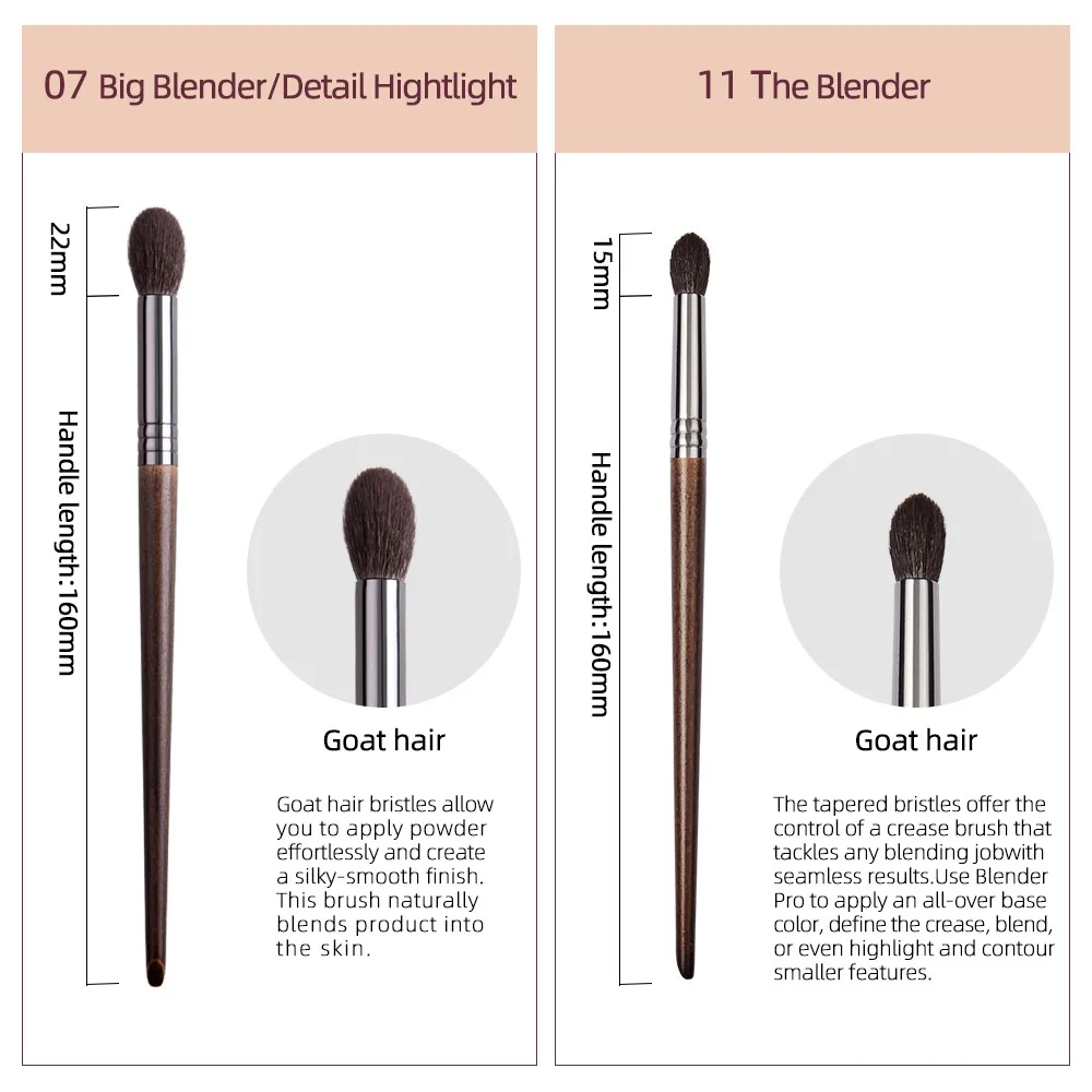 Bethy Beauty 10pcs  Eye Shadow  Eyeliner Blender Detail Short Shader Eyelid Cream Professional Beauty  Brush Set