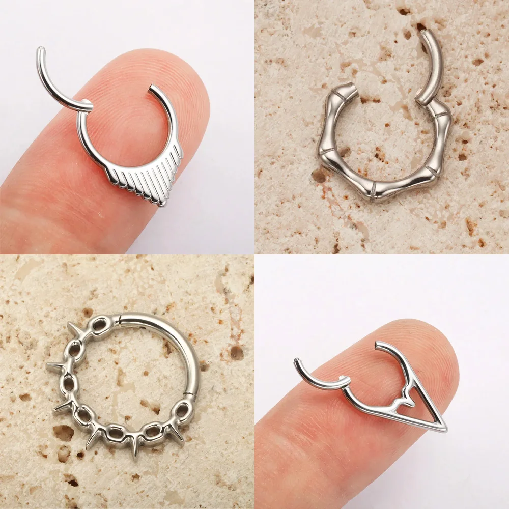 ASTM F136 Titan-Legierung Hypoallergene Minimalistische Ohrringe: Modischer Zirkonia-Freier Nasenpiercing-Ring für Männer und Frauen – Detail 5