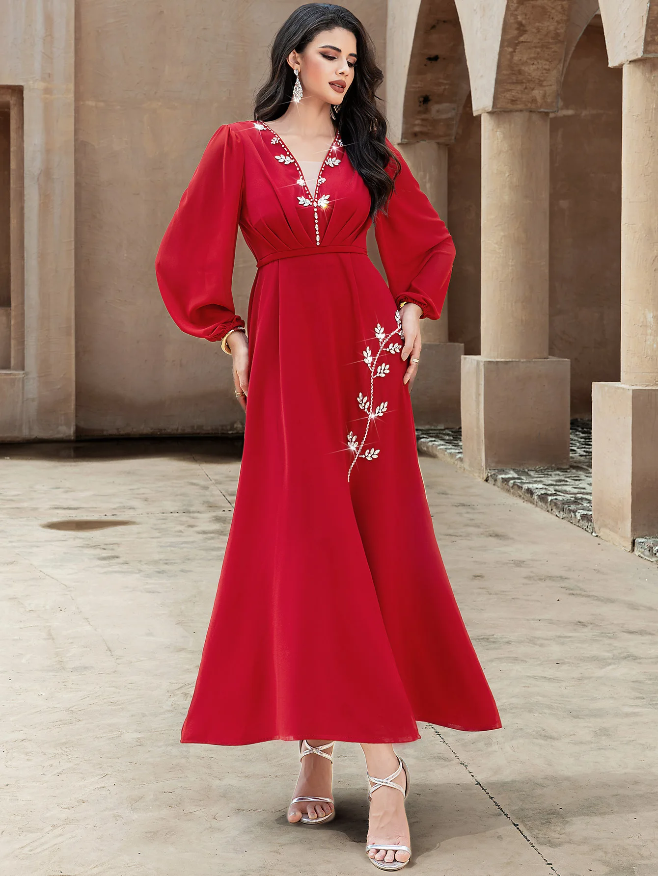 

Eid Ramadan Diamonds Abaya Luxury Dubai Kaftan Women Muslim Evening Party Dress Islam Clothing Morocco Caftan Femme Robe Abayas