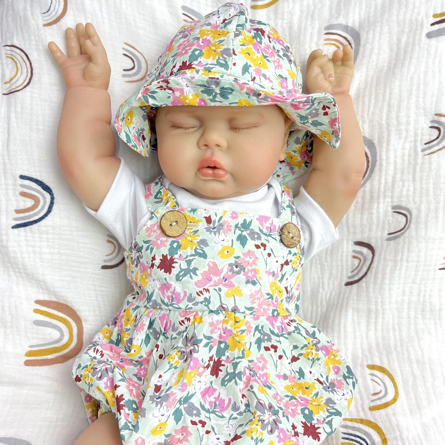 

BZDOLL Real Look 20inch Lifelike Reborn Asleep Baby Doll Toy with Cloth Body 50 CM 3D Skin Doll Fashion Birthday Gift For Kids