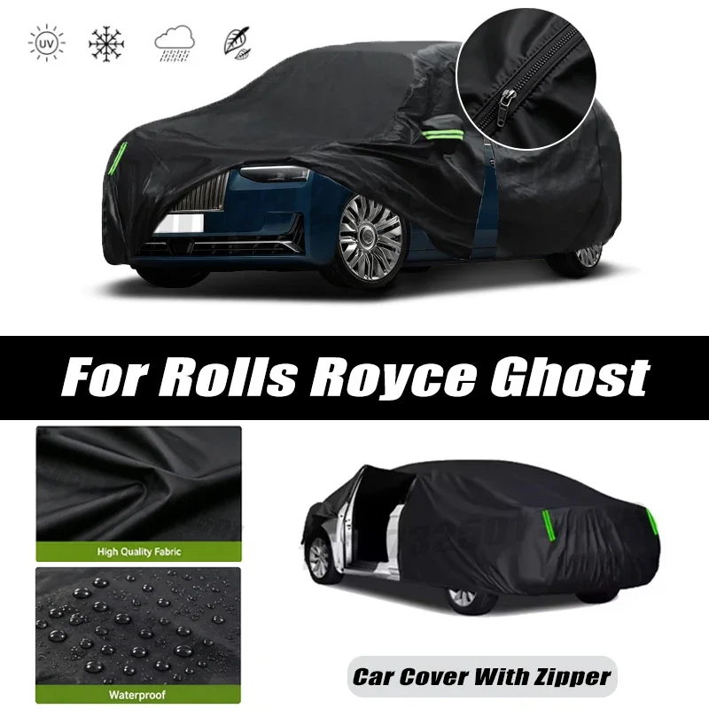 For Rolls Royce Ghost Car Covers Outdoor Waterproof Sun Rain Snow Protection UV Car Zipper Design Car Cover Accessories