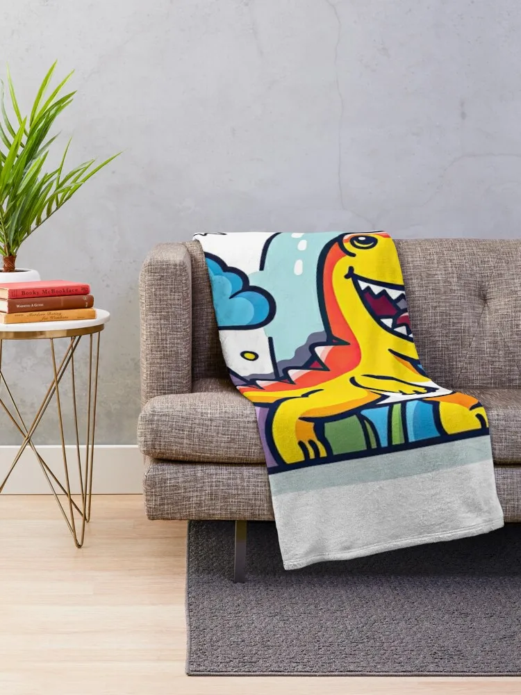 Jovial Jurassic Jamboree Throw Blanket Heavy Decoratives Blankets