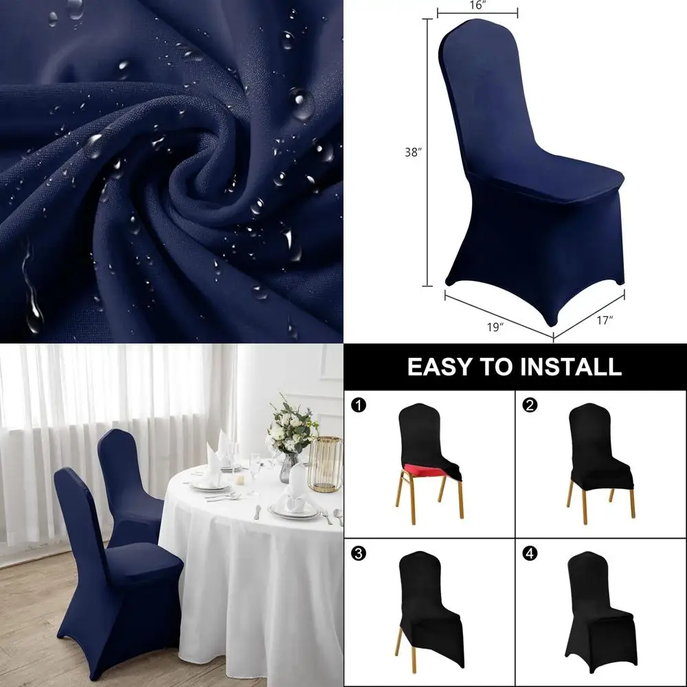 

Водонепроницаемые чехлы для стульев из спандекса, 25 штук, эластичные полиэстеровые чехлы для улицы, универсальные для вечеринок, банкетов, свадеб, отелей