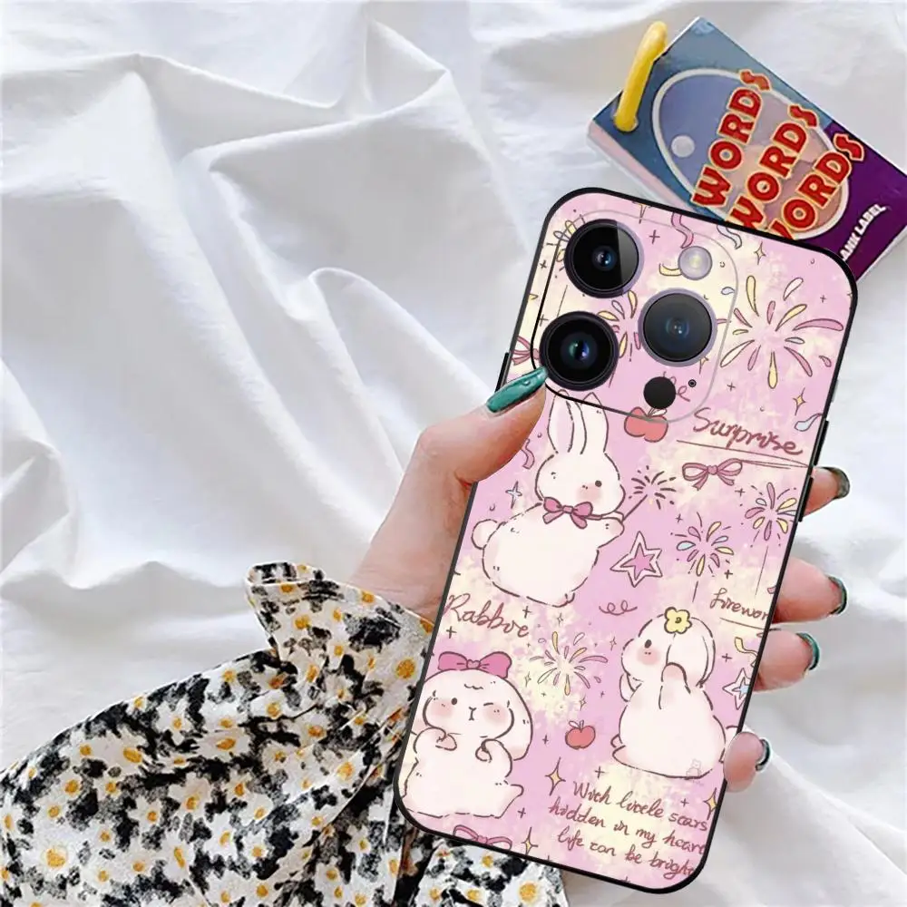 Cute Animals Collection Phone Case For iPhone 16 Pro Max 15 14 13 12 X XR XS XSMAX 8 7 Plus Mini Soft Black Cover