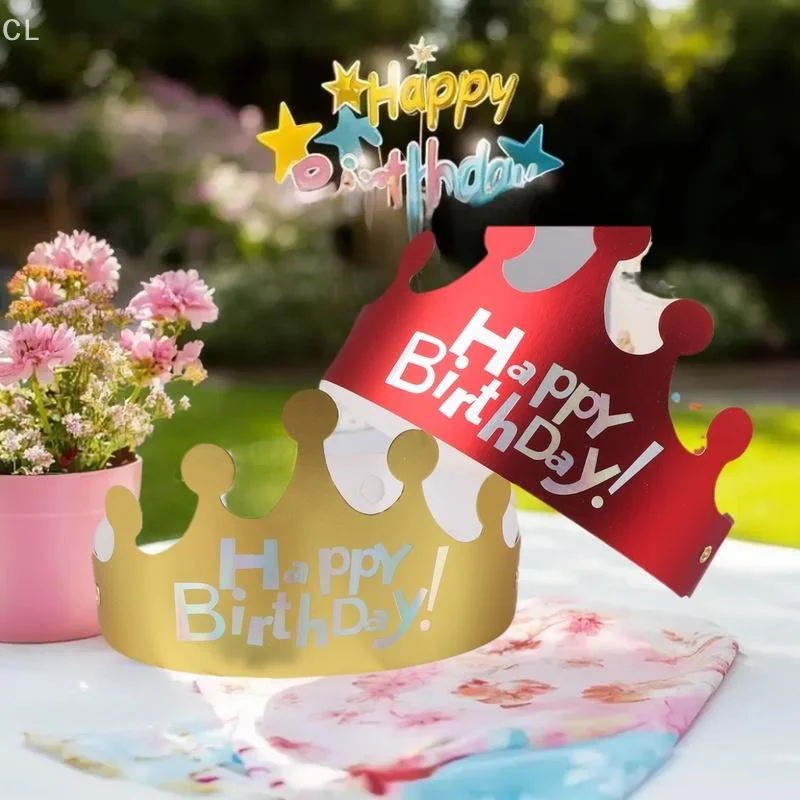 25개입 즐거운 DIY 생일 모자 왕관, 훌륭한 어린이/성인 파티 장식, 케이크 장식, 사진 촬영 소품