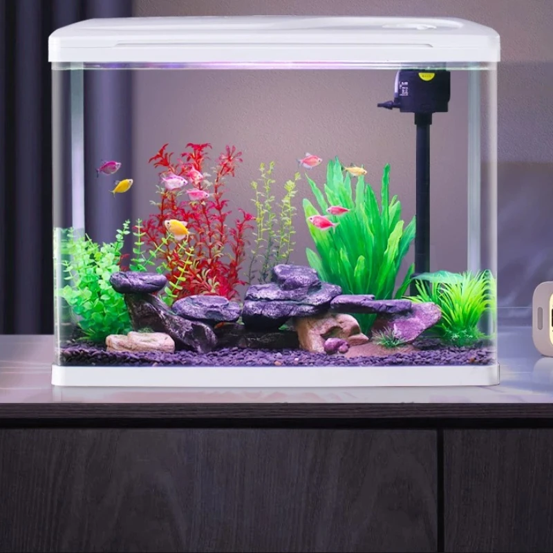 

YJQ glass goldfish tank filtration and oxygen generation integrated machine, home tabletop, ecological aquarium