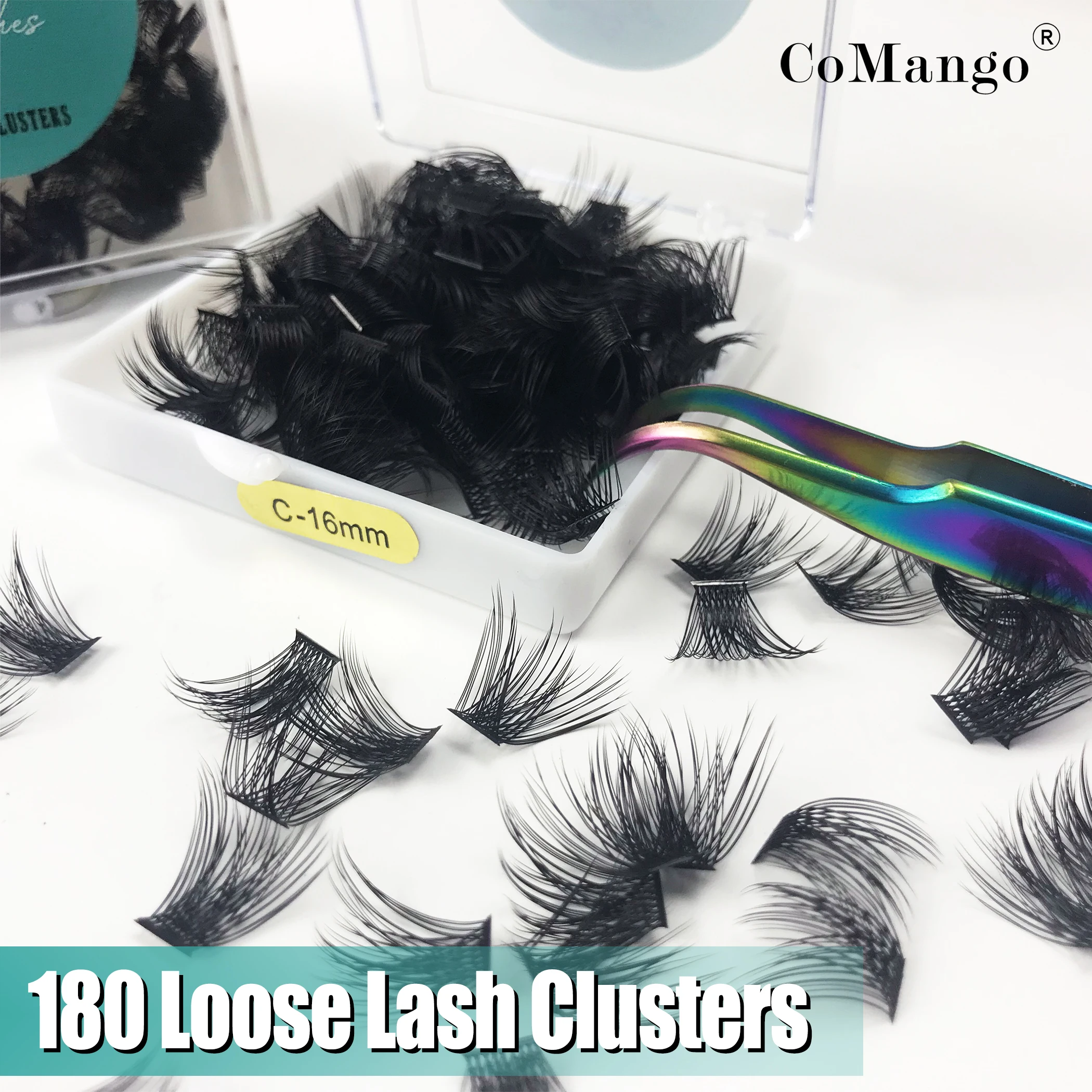 CoMango Loose Cluster Lashes Einzelwimpern C/D Curl Wiederverwendbare flauschige Faux Nerz CM01 Russische Volumen-Make-up-Wimpern – Detail 5