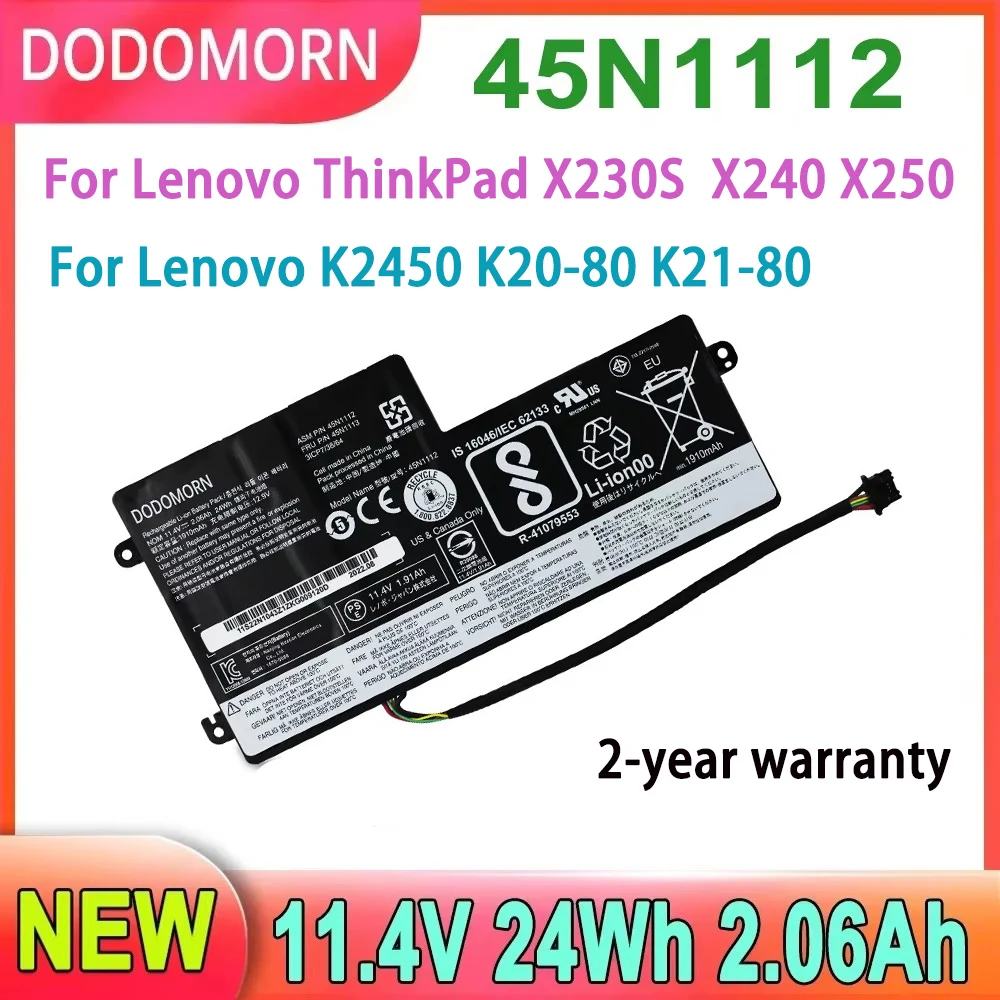 24WH 45N1112 batería del ordenador portátil para Lenovo ThinkPad X230S X240 X250 X260 X270 para Lenovo K2450 K20-80 K21-80 alta calidad 45N1773