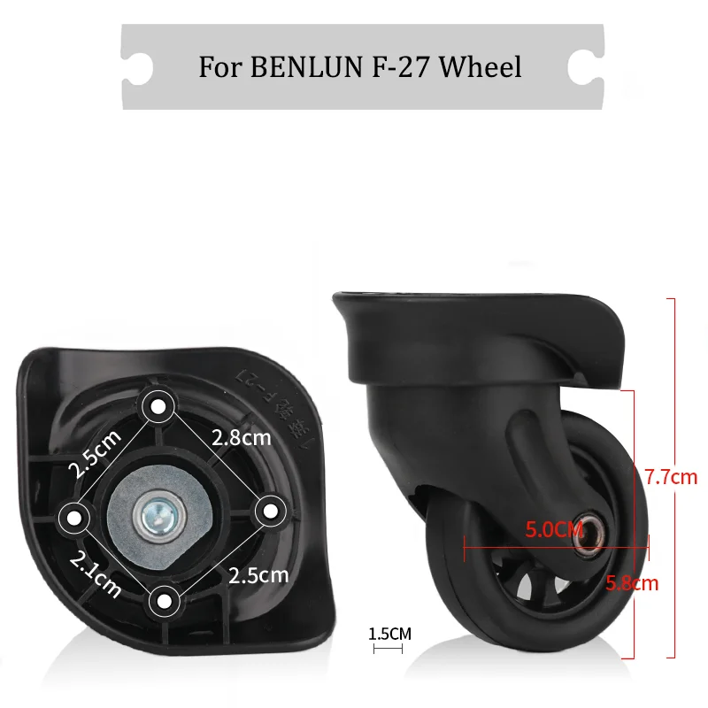 

For BENLUN F-27 Universal Wheel Replacement Suitcase Silent Smooth Shock Absorbing Durable Convenient Accessories Caster Wheels