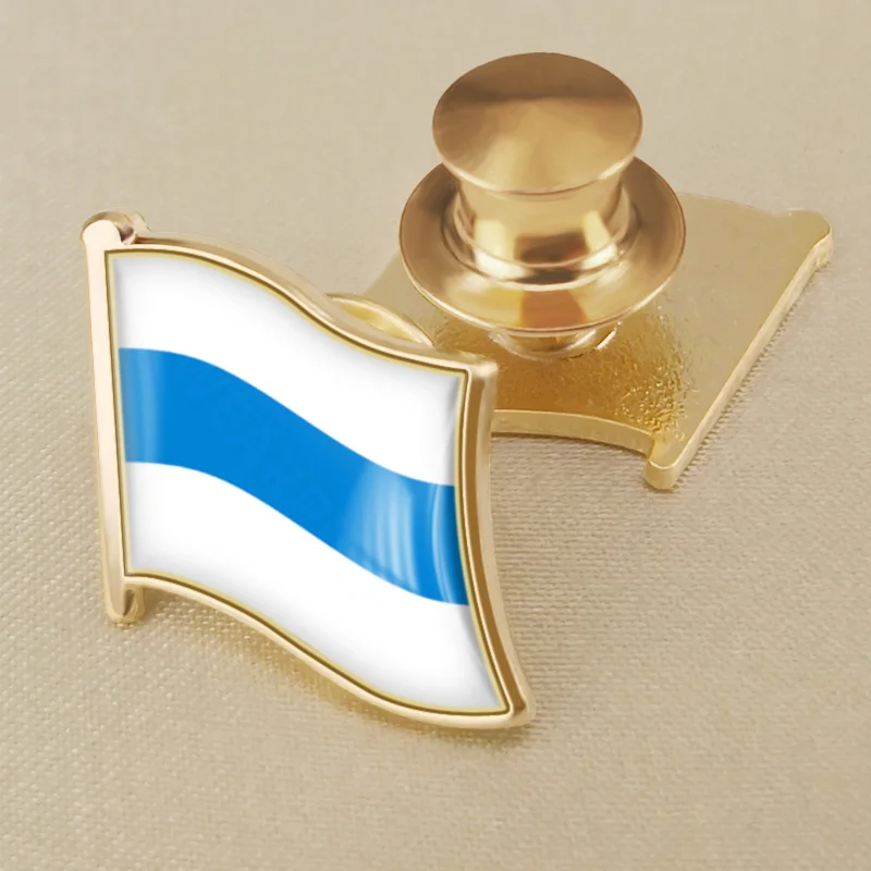 Russia White Blue White Flag Brooch Badges Lapel Pins