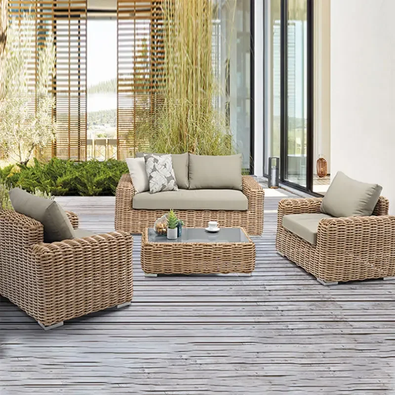 Garden Outdoor Furniture Sofa Set All Weather Leisure Garden Set Rattan Furniture Patio Sofas