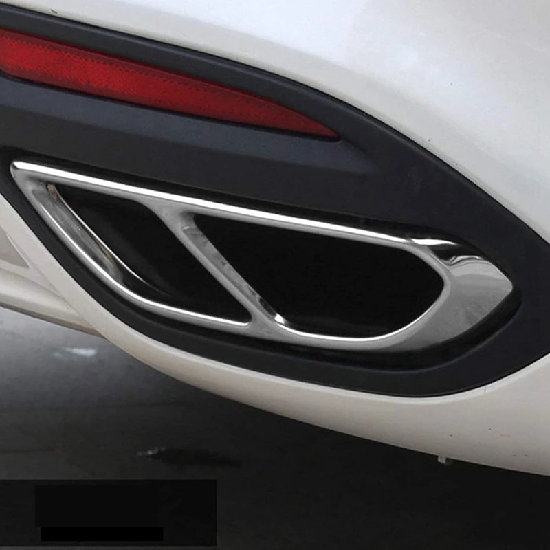 Stiker ujung knalpot ganda belakang mobil Aksesori trim untuk Ford Mondeo/Fusion Sedan 2013-2020