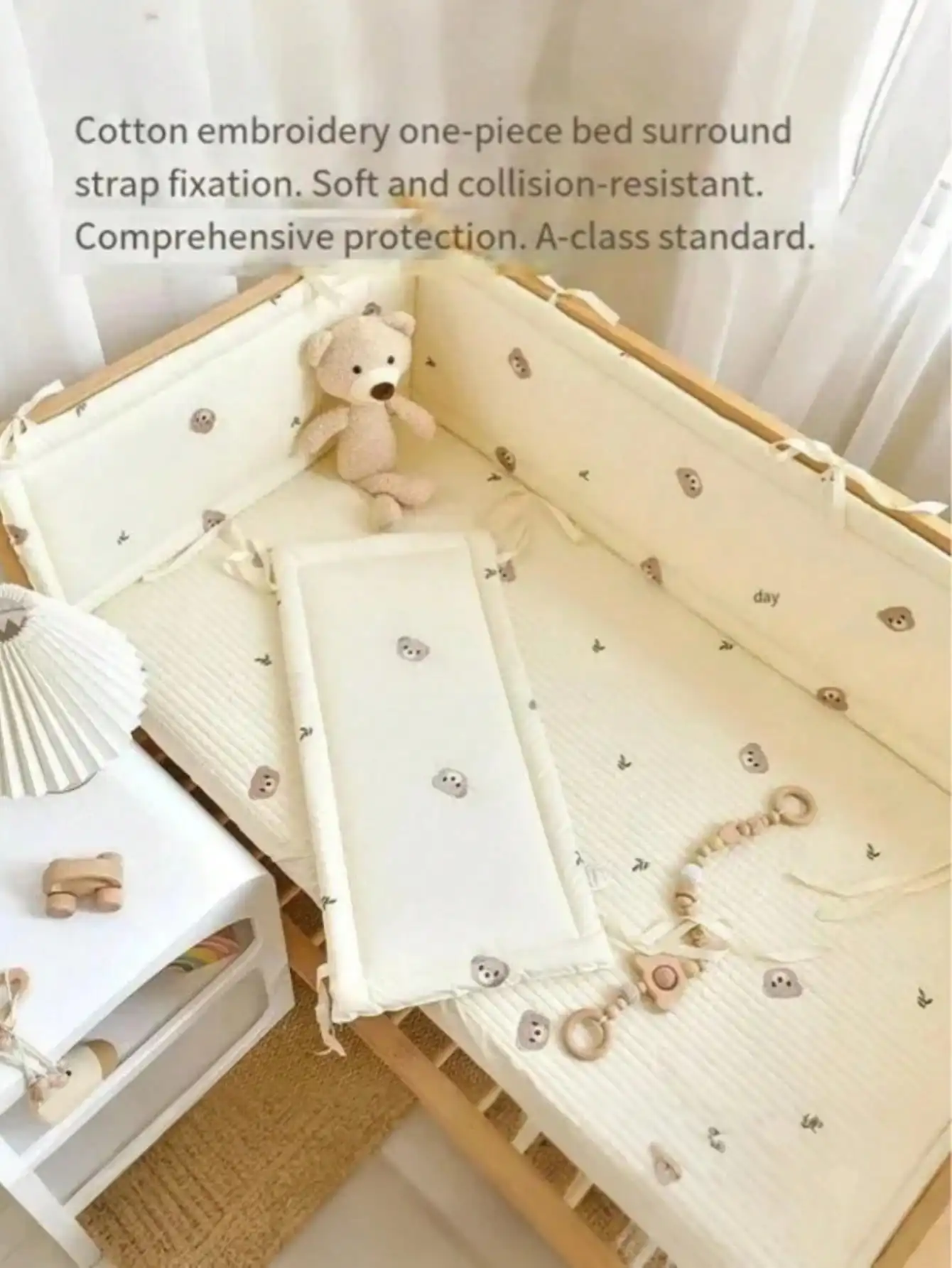 65 سنتيمتر 120 سنتيمتر 200 سنتيمتر سرير السكك الحديدية مجموعة غطاء سرير بيبي بطانة الوفير سرير المهد حامي الوليد الطفل هدية الفراش ديكورا #6