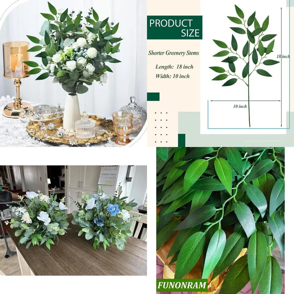 

Стебли искусственной итальянской зелени в деревенском стиле, 60 шт., 18 шелковых листьев для букетов своими руками, центральных деталей, домашнего декора