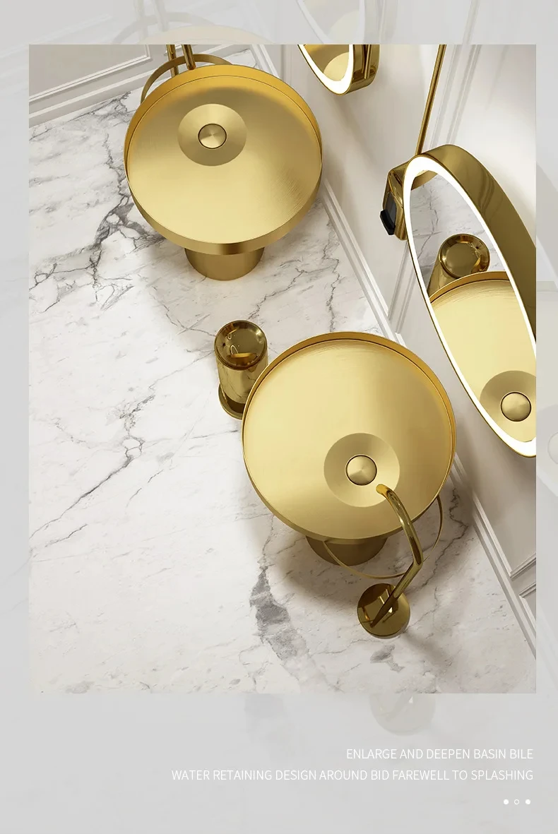 Art Design Deluxe brushed gold washbasin SUS304 stainless steel gold floor standing washbasin YX160TB