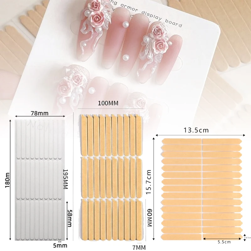 2-листа-двойная-клейкая-лента-подставка-для-накладных-ногтей-клейкие-наклейки-тренировочная-планка-бесследные-патчи-инструменты-для-дизайна-ногтей
