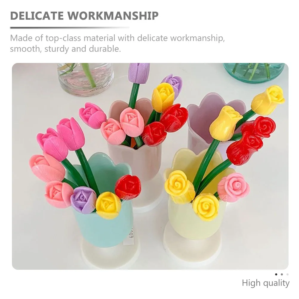 

3 Pcs Shaped Pen Holder Makeup Brush Storage Bucket Work Desk Flower Accessory Pencil Cute Office