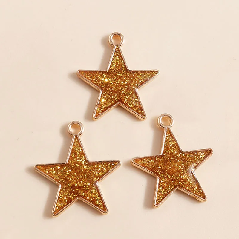 Leslie 10pcs/lot 16x18mm Enamel Black Five-pointed Stars Charms for DIY Earrings Necklaces Pendants Jewelry Making Accessories – Detail 23