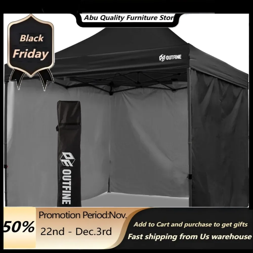 canopy,Heavy Duty Canopy 10x10 Pop Up Commercial Canopy Tent with 3 Side Walls Instant Shade, Bonus Upgrade Roller Bag,