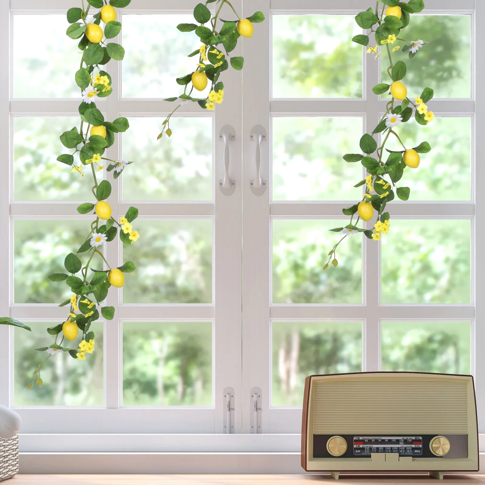 

Artificial Lemon Garland 120cm Home Decor Door Frame Hanging Non Withering Lightweight Easy Maintenance Party Supplies