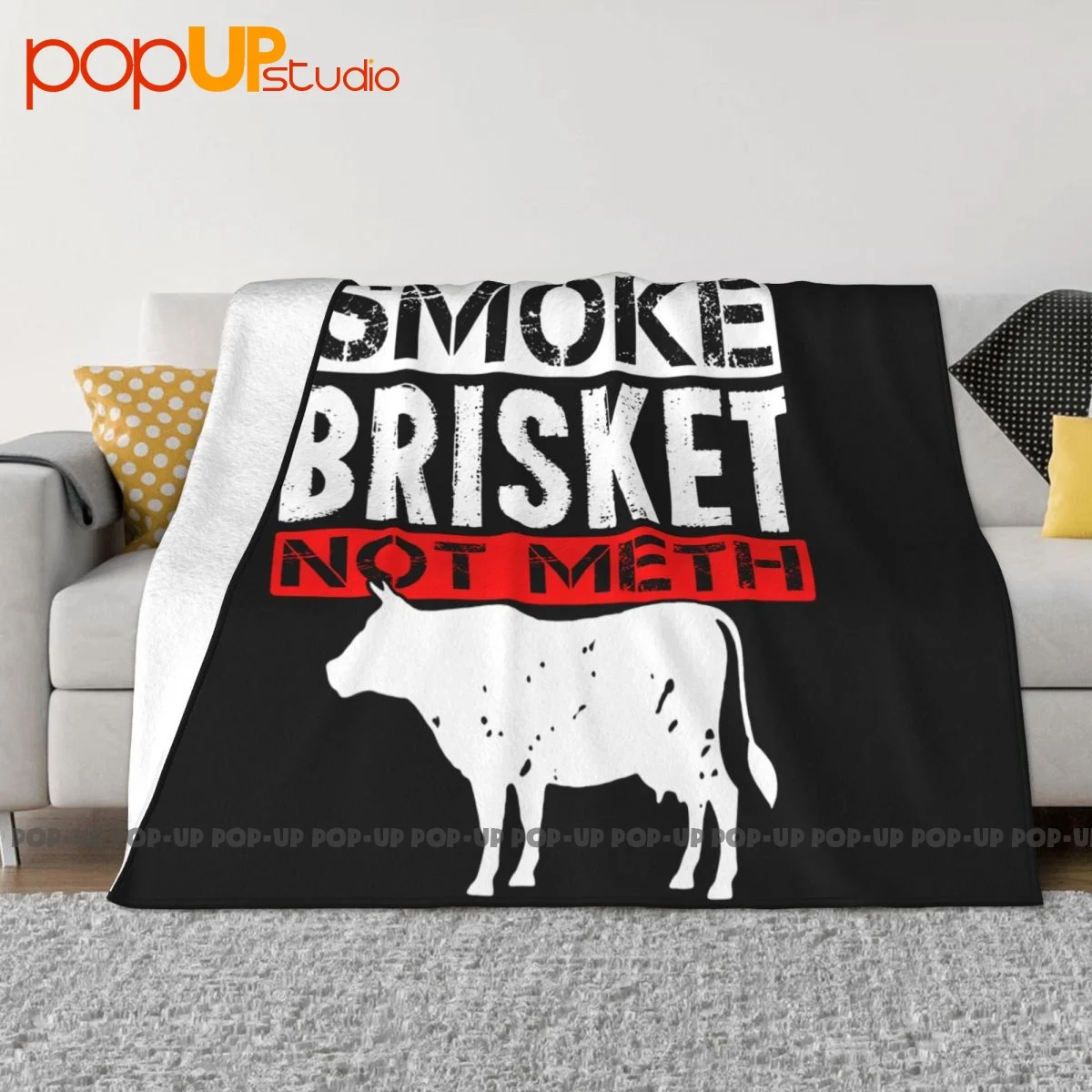 Smoke Brisket Not Meth Blanket High Comfort High-Grade Faux Fur Throw Machine Washable