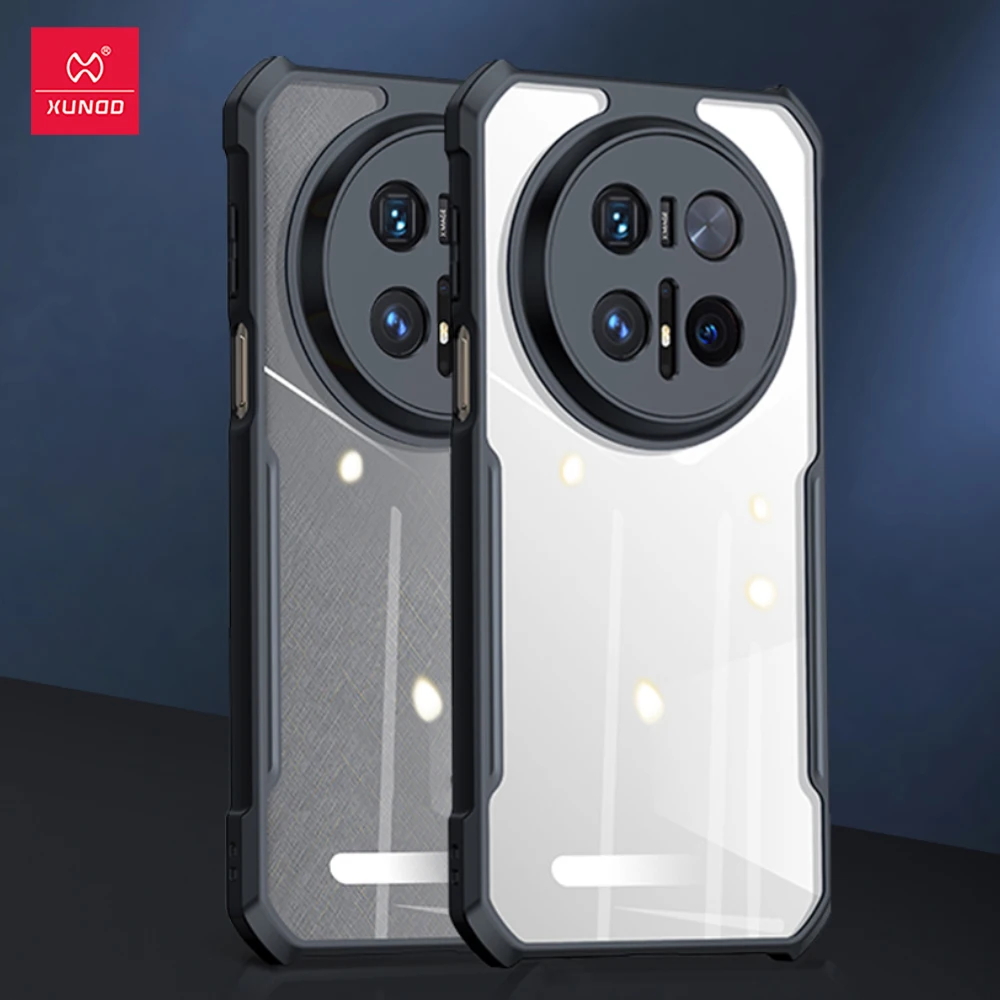 Xundd Hülle für Huawei Mate 70 Mate 70 Pro Plus Hülle Airbag stoßfeste Schale Rückseite Streifen transparent magnetische Standabdeckung