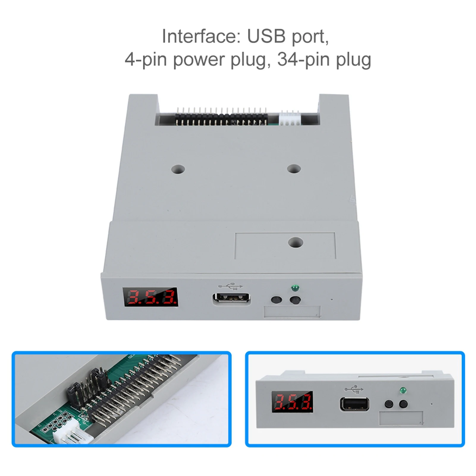 SFR1M44‑U100 Floppy Drive Emulator 3.5in 1.44MB USB SSD Floppy Drive Emulator Plug and Play