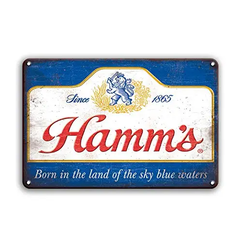 MeowPrint Hamm's Beer Born in Land of The Sky Blue Waters Vintage Metal Tin Sign 12 x 8In 1pc