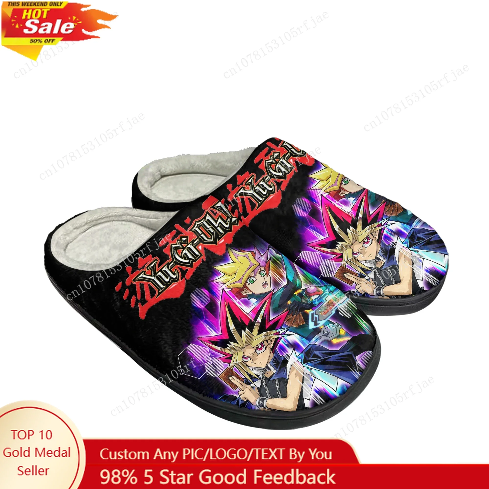 

Yu Gi Oh Home Cotton Slippers Cartoon Game Mens Womens Teenager Fashion Plush Bedroom Casual Keep Warm Shoes Tailor Made Slipper