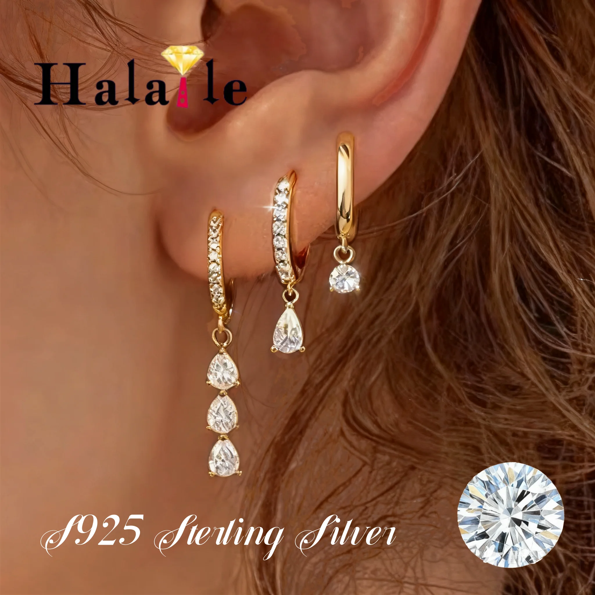 

Halaile S925 стерлингового серебра с цирконием кулон серьги-кольца для женщин сверкающие модные легкие роскошные помолвочные свадебные подарки