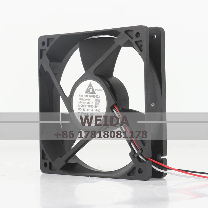 Original Delta EFB1248VH-R00 12025 48V 0.15A 7.2W 12CM silent three-wire switch cooling fan