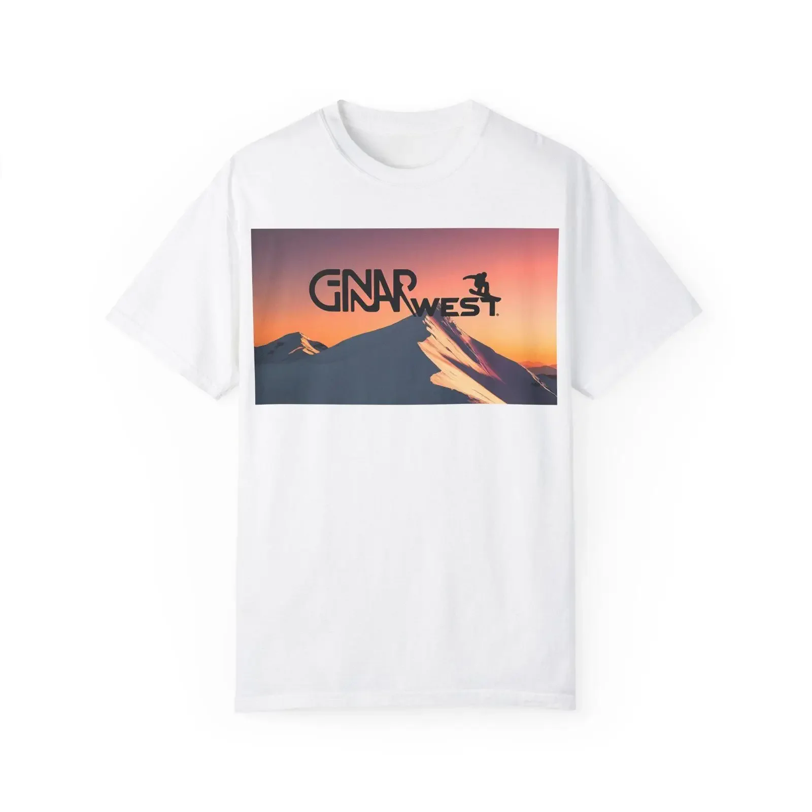 Gnar West Snowboard Logo T shirt Snowboarding Winter Apparel Skiing Mountain Top vintage Washed Versatile Breathable streetwear