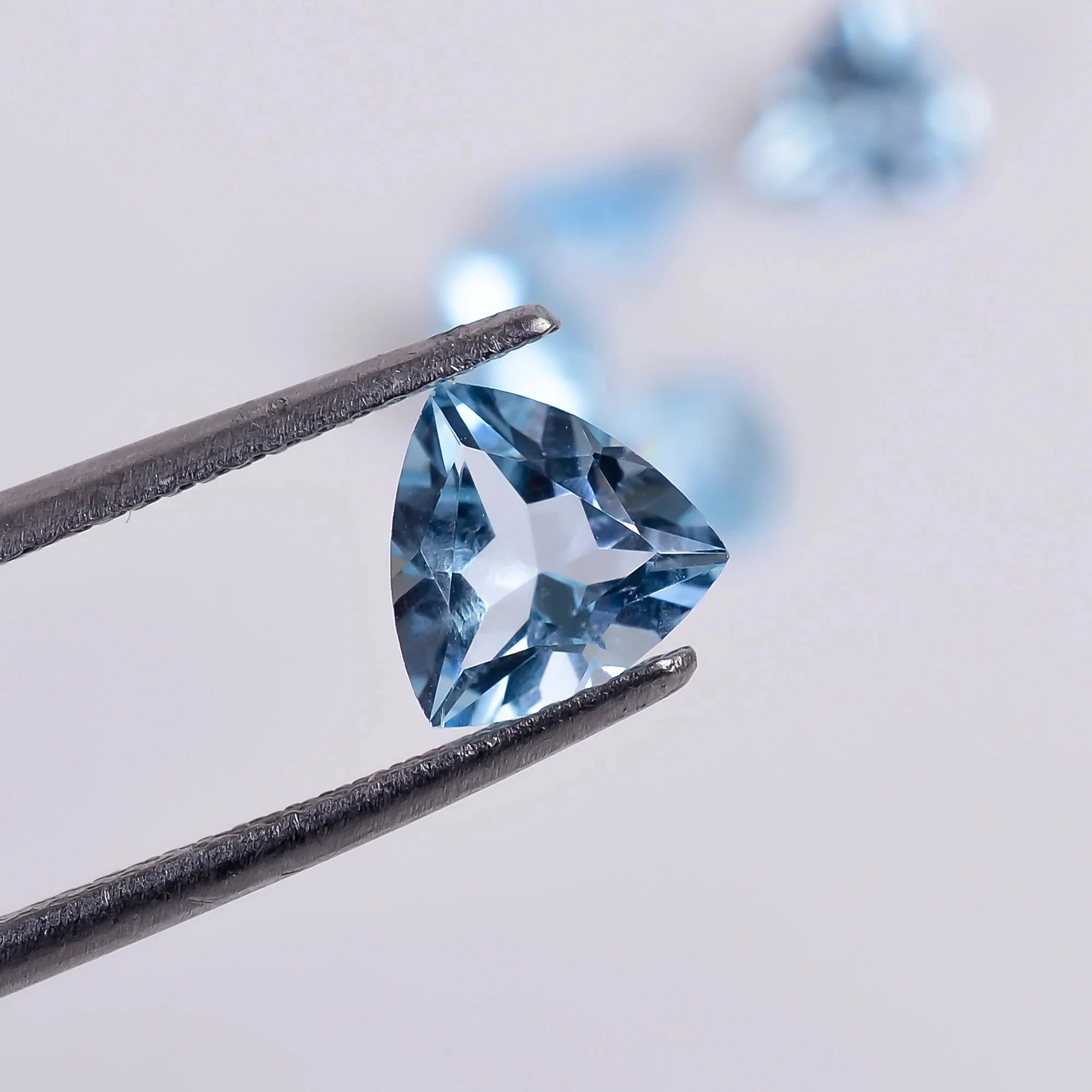 Natural Sky Blue Topaz Trillion Cut  AAA Quality VVS Loose Gemstone Available in 6MM For Jewelry