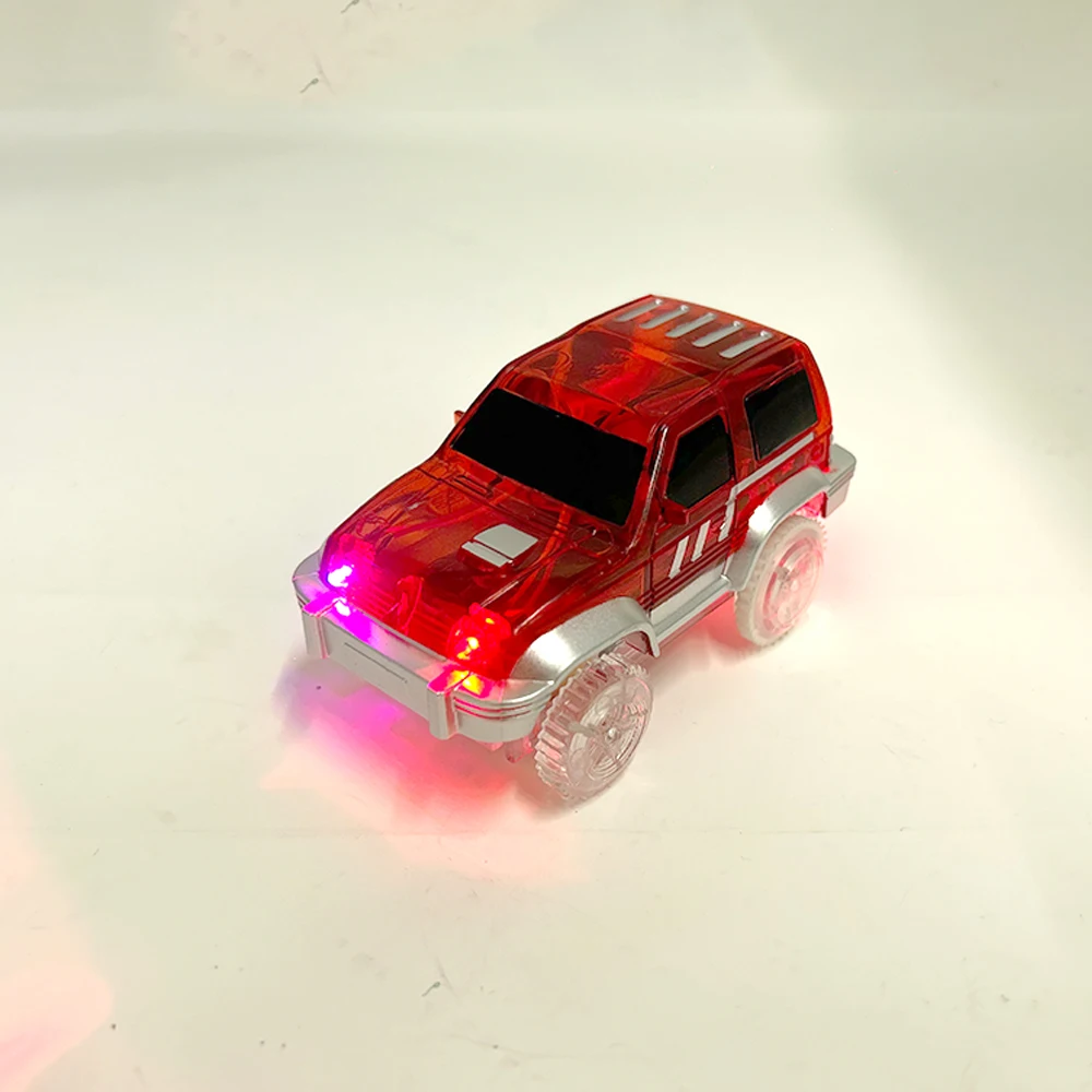 Magical Glowing Race Track Car Toy Vehicle LED Light Electronics Car Tracks Toy Parts Car Christmas Birthday Gifts for Kids