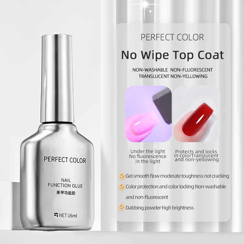 PERFEKTE FARBE, 16 ml, kein abwischbares Gel-Decklack- und Grundlack-Set – glänzende Oberfläche und langlebig, Soak Off LED-Nagellampe, Gel-Basislack – Detail 7
