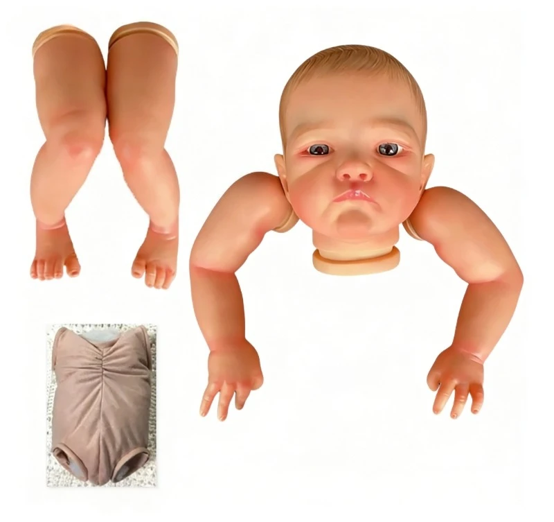 NPK 19''High Quantity Handmade Reborn Doll Parts  August Awake Lifelike Soft Touch Lifelike Real Photo Baby Gift