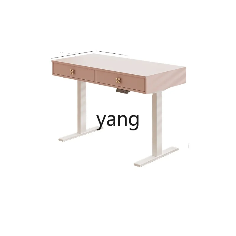 

Yjq Dopamine Electric Liftable Computer Desk Integrated Pink Standing Workbench Smart Office Desk