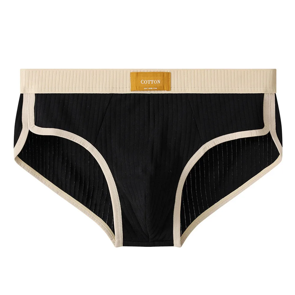 Men Cotton Youthful Lingerie Comfort Crotch Underpants Sissy Briefs Soft Striped Breathe Adult Underwear Extreme Men's Panties