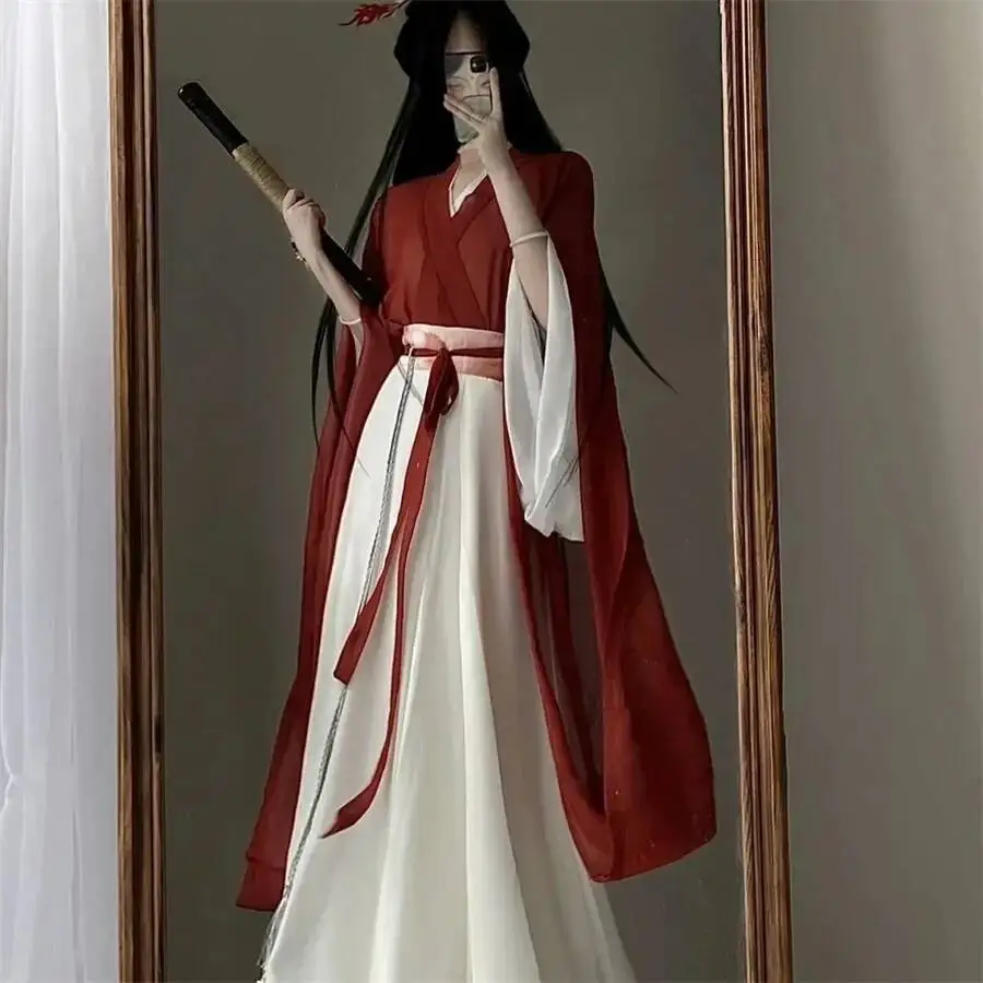 Elegant Traditional Chinese Hanfu For Women Chiffon Costume With Wide Sleeves Ancient Style Dress For Cosplay Stage Performance