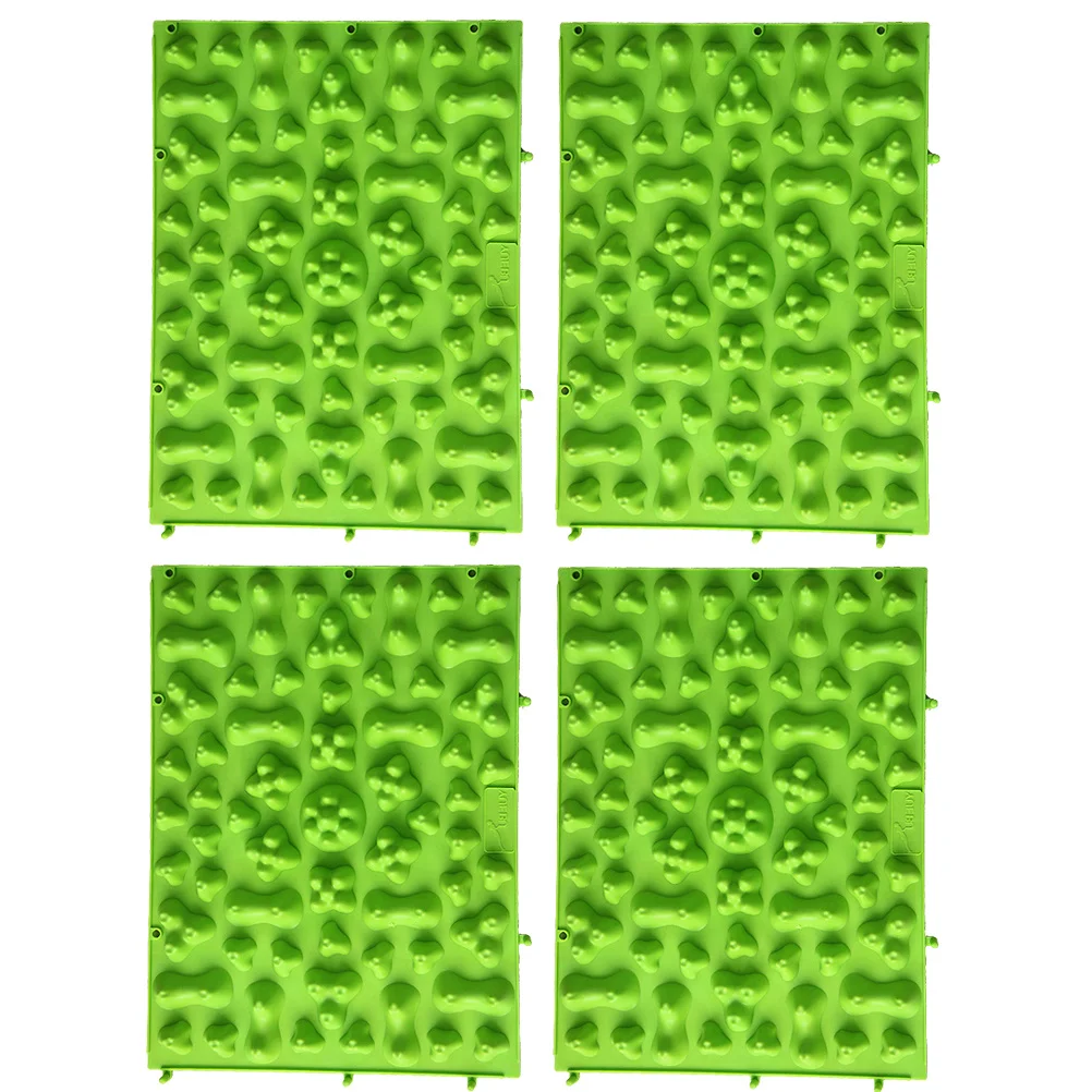 

4pcs Foot Massage Mat Tpe Acupuncture Mat For Blood Circulation Stress Relief Fatigue Reduction Office Home Use Portable