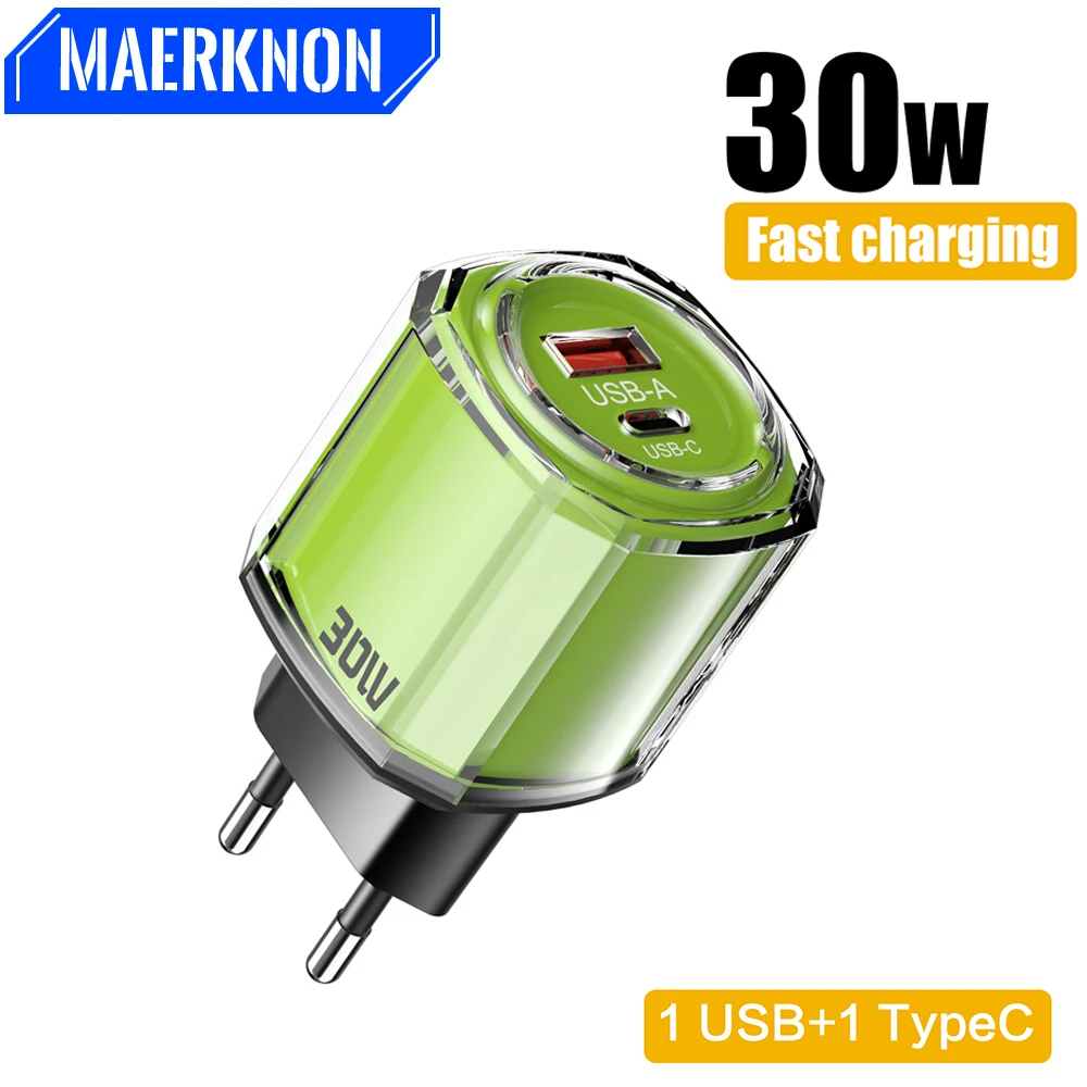 30W USB Type C Charger PD Fast Charging Mobile Phone Adapter For iPhone Samsung Xiaomi Quick Charge 3.0 EU/US Plug Wall Charger