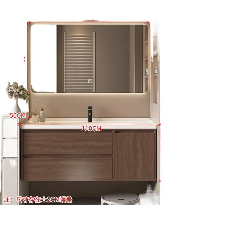 

New medieval walnut ceramic integrated basin bathroom cabinet toilet washstand hand washbasin cabinet combina