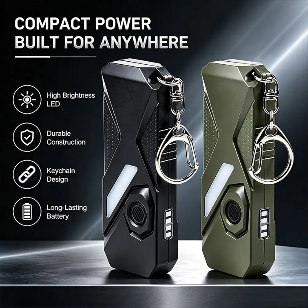 Rechargeable Keychain Flashlight USB C Double Front Lights Detection Lamp Colorful Light Mode Multifunctional Mini Flashlight