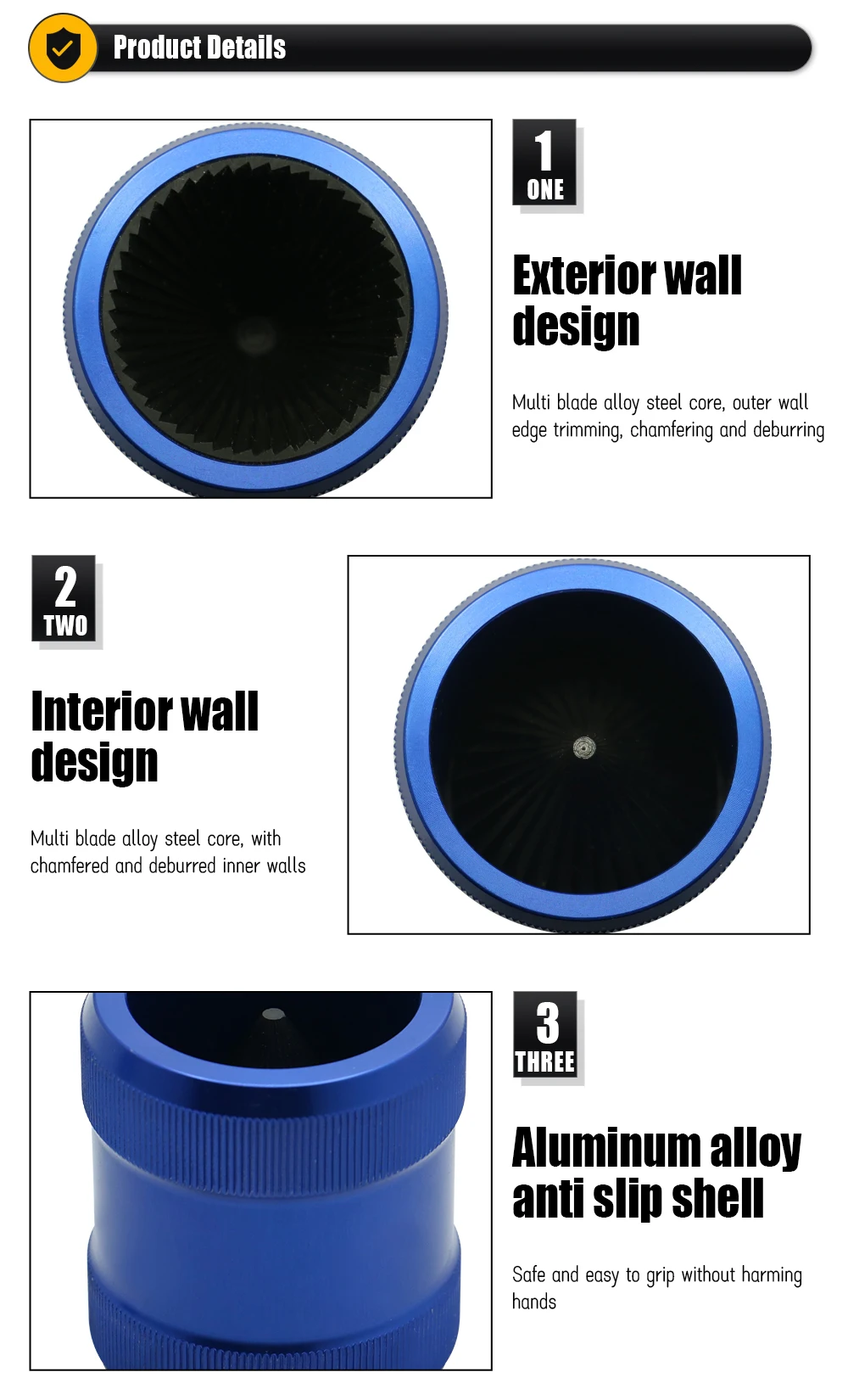 Inner and Outer Round Trimmer Metal Chamfer Deburring Chamfer Tool