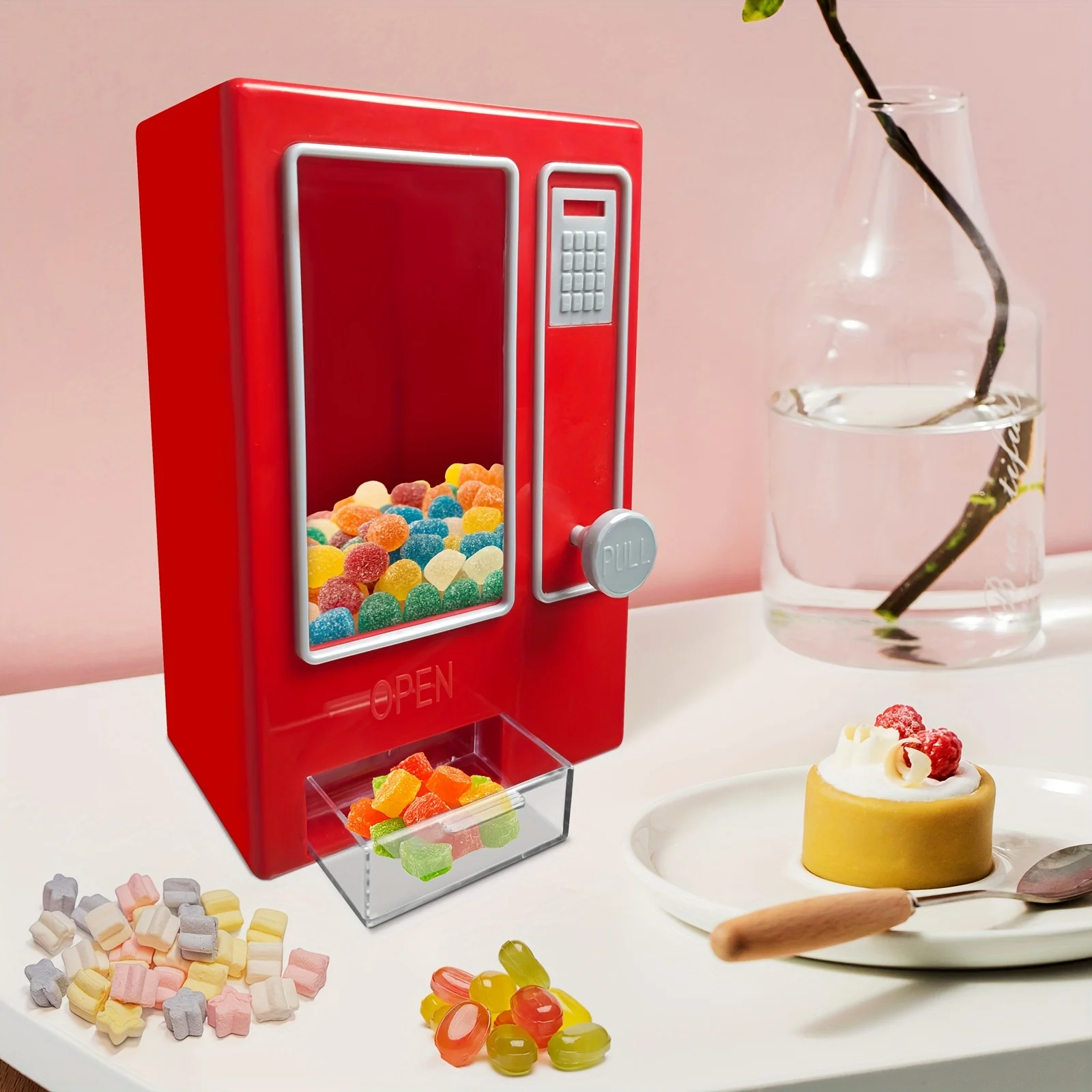 

Retro Mini Candy Vending Machine Kitchen Accessory No Battery Required Ideal for Chewing Gum Jelly Beans & Snacks.