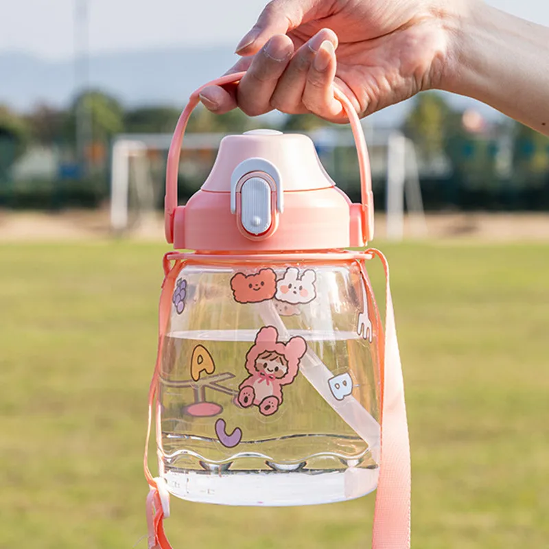 ポータブルストレート飲用カップ、かわいいストロー、斜めクロス、ベリーカップ、屋外ケトル