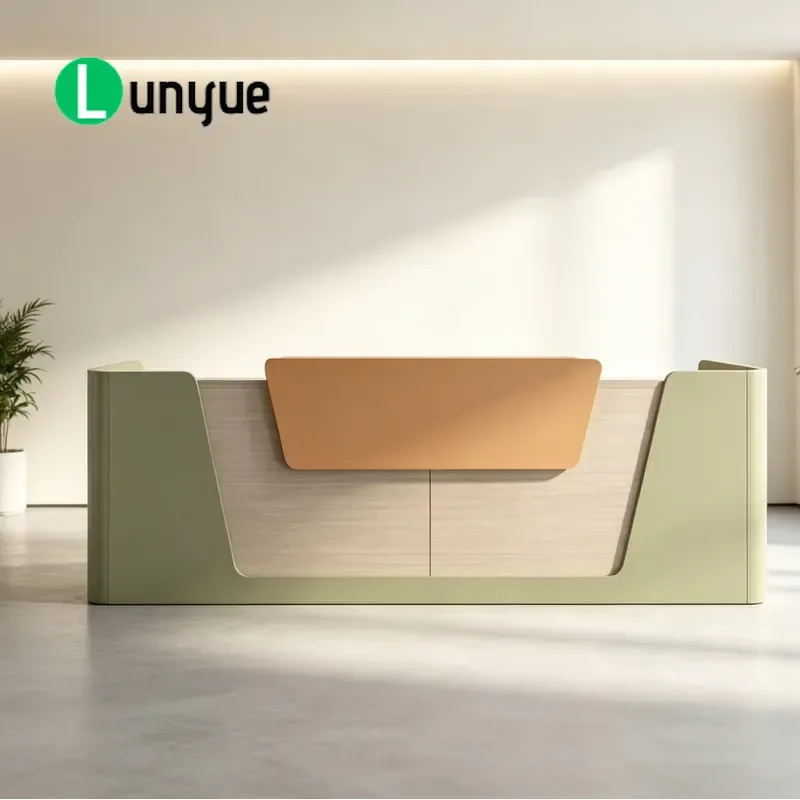 Elegant Curved Reception Desk Luxury Commercial Front Counter for Office Hotel Lobby Modern Design Sturdy Structure