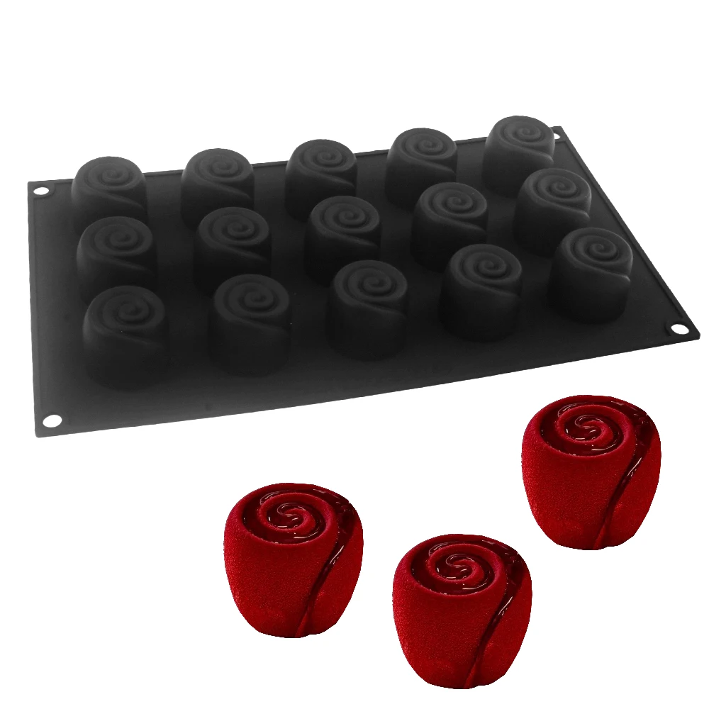 Rose Design Silikon Kuchen Formen Valentinstag Blume Geformt Mousse Kuchen Form Kerze Form Küche Dessert Backen Werkzeuge
