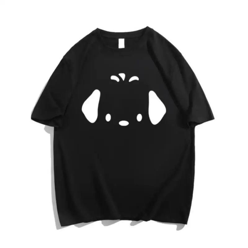 Camiseta de manga corta estampada informal, cómoda y a la moda con perro Sanrio, tops sueltos sencillos de verano para mujer, ropa de moda para exteriores