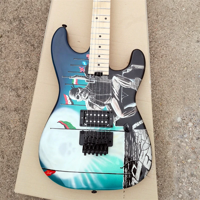 Electric Guitar Hand Drawn Professional Playing Customized  Patterns and colors